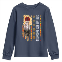 Orange Shirt Day Feather Flag Youth Sweatshirt You Are Not Forgotten Indigenous Tribute - Wonder Print Shop