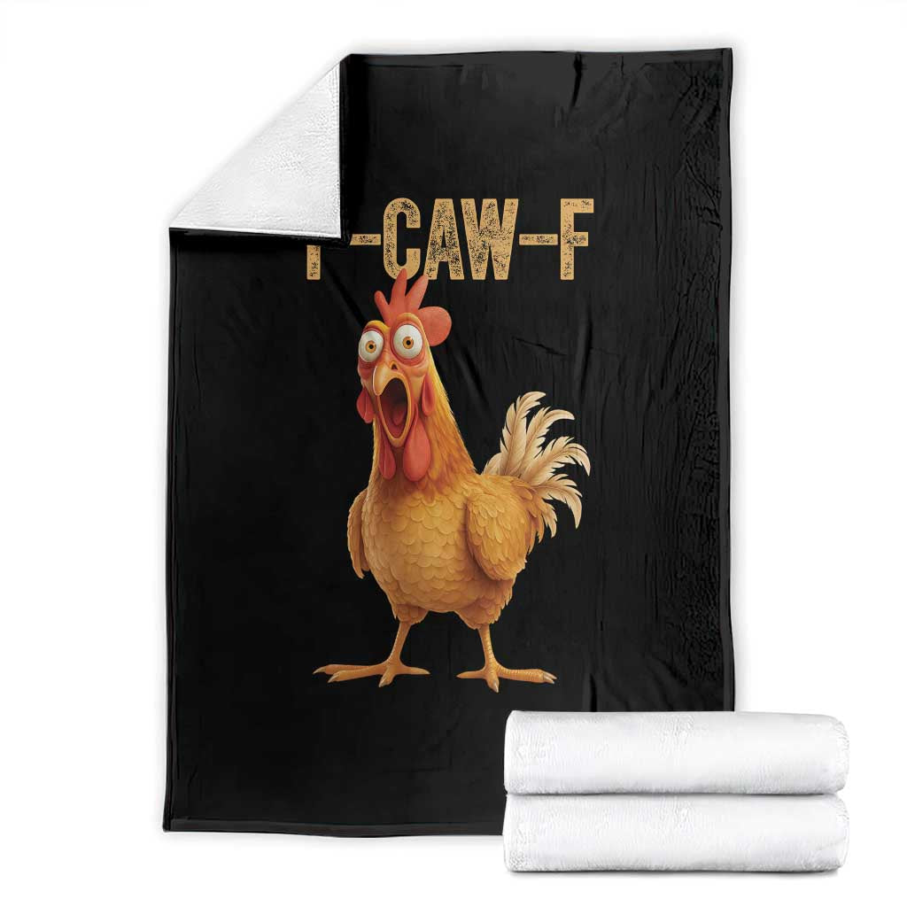 Funny F Caw F Chicken Meme Graphic Throw Blanket Hilarious Cartoon Poultry Humor - Wonder Print Shop