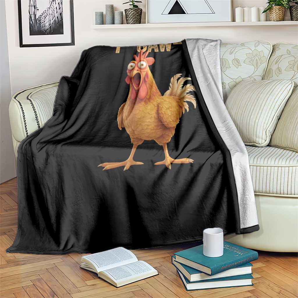 Funny F Caw F Chicken Meme Graphic Throw Blanket Hilarious Cartoon Poultry Humor - Wonder Print Shop