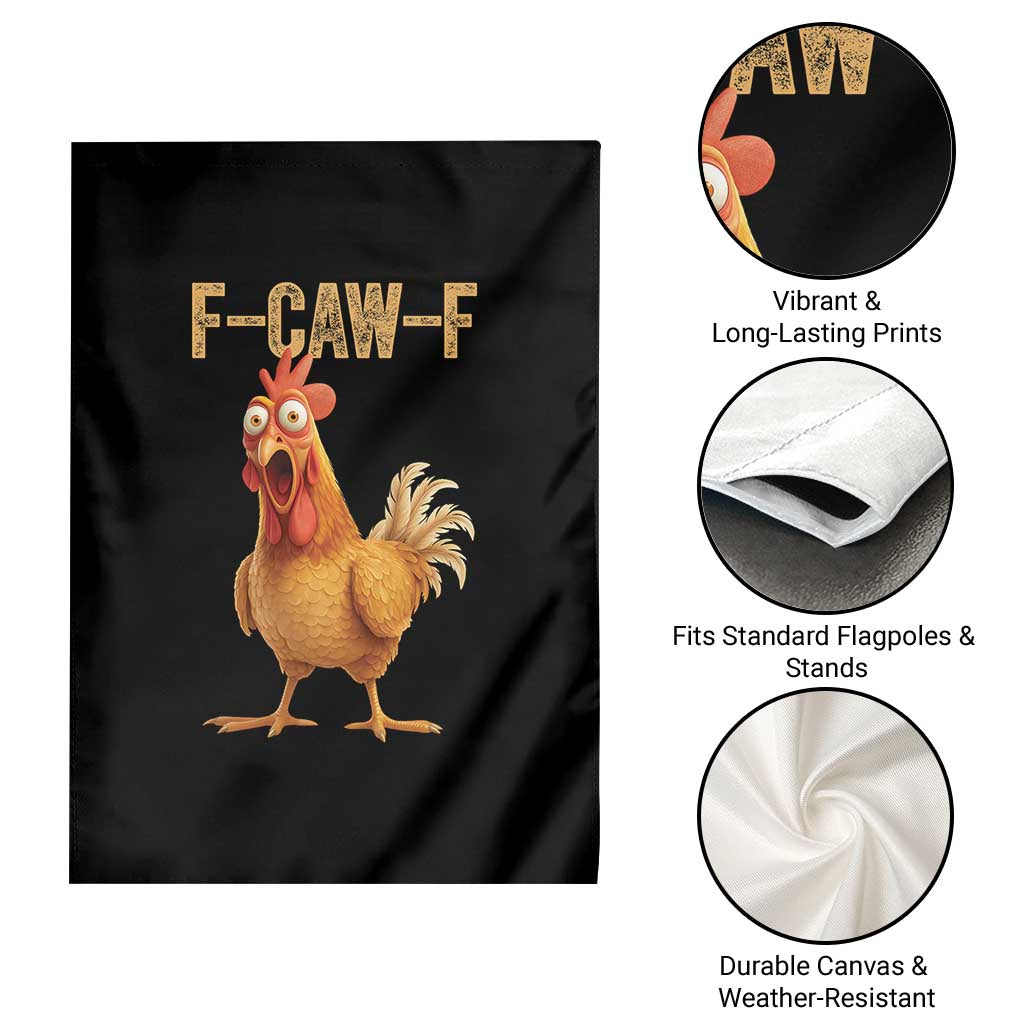 Funny F Caw F Chicken Meme Graphic Garden Flag Hilarious Cartoon Poultry Humor - Wonder Print Shop