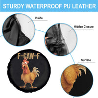 Funny F Caw F Chicken Meme Graphic Spare Tire Cover Hilarious Cartoon Poultry Humor - Wonder Print Shop
