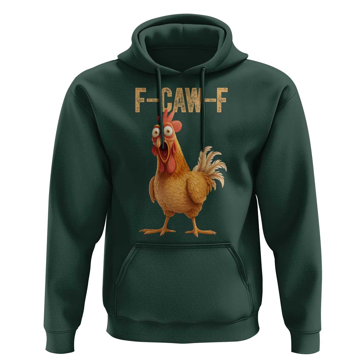 Funny F Caw F Chicken Meme Graphic Hoodie Hilarious Cartoon Poultry Humor - Wonder Print Shop