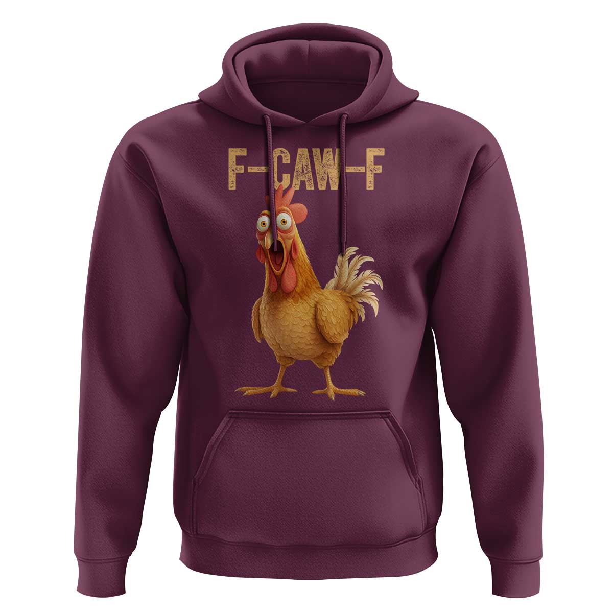 Funny F Caw F Chicken Meme Graphic Hoodie Hilarious Cartoon Poultry Humor - Wonder Print Shop