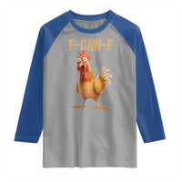 Funny F Caw F Chicken Meme Graphic Raglan Shirt Hilarious Cartoon Poultry Humor - Wonder Print Shop