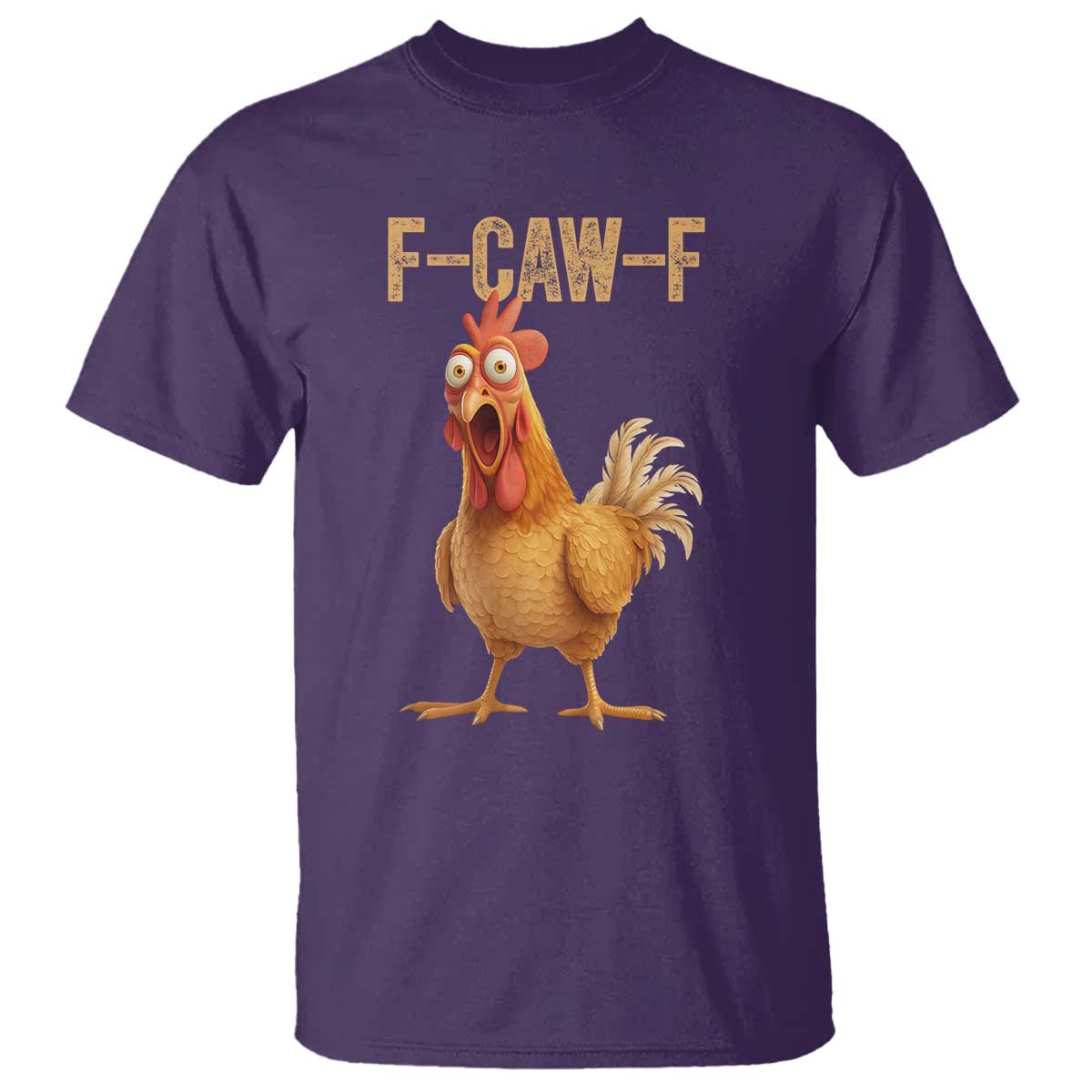 Funny F Caw F Chicken Meme Graphic T Shirt Hilarious Cartoon Poultry Humor - Wonder Print Shop