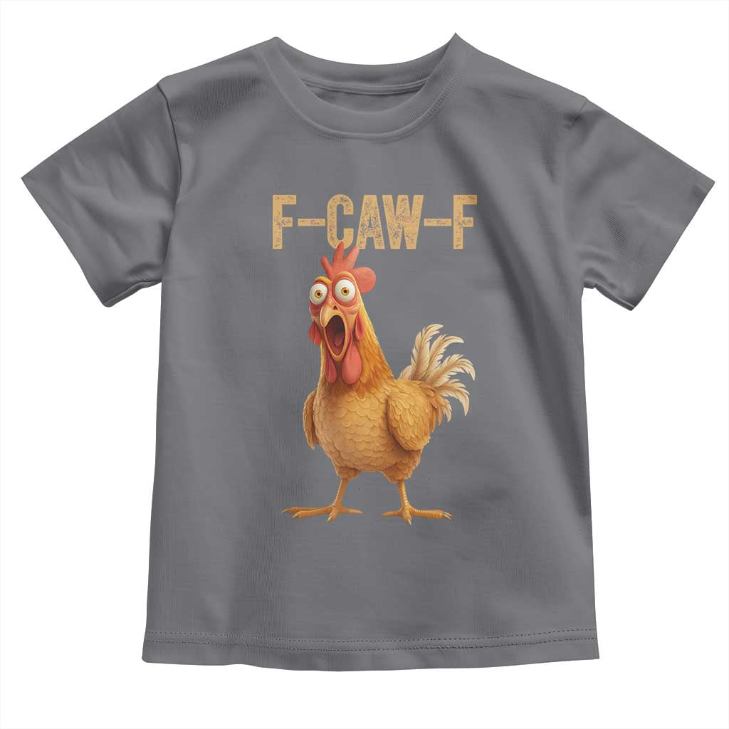 Funny F Caw F Chicken Meme Graphic Toddler T Shirt Hilarious Cartoon Poultry Humor - Wonder Print Shop