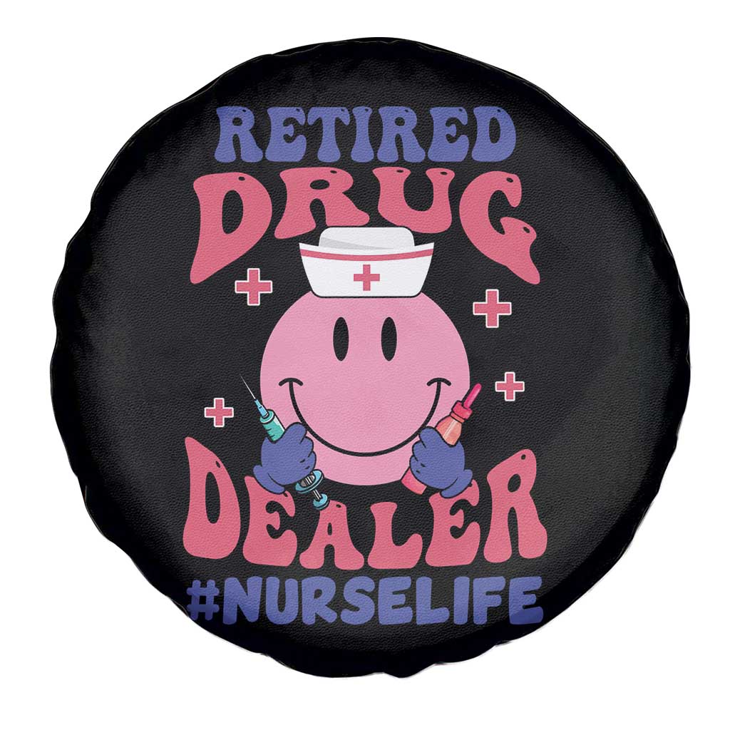 Funny Retired Drug Dealer Spare Tire Cover Retro Nurse Life Retirement Gift for Healthcare Workers - Wonder Print Shop