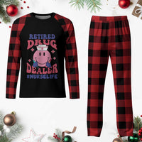 Funny Retired Drug Dealer Plaid Pajama Set Retro Nurse Life Retirement Gift for Healthcare Workers - Wonder Print Shop
