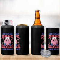 Funny Retired Drug Dealer 4 in 1 Can Cooler Tumbler Retro Nurse Life Retirement Gift for Healthcare Workers - Wonder Print Shop