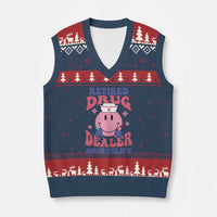 Funny Retired Drug Dealer V-Neck Knit Sweater Vest Retro Nurse Life Retirement Gift for Healthcare Workers - Wonder Print Shop