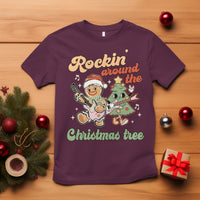 Groovy Christmas T Shirt Rockin' Around The Xmas Tree Groovy Gingerbread Man - Wonder Print Shop