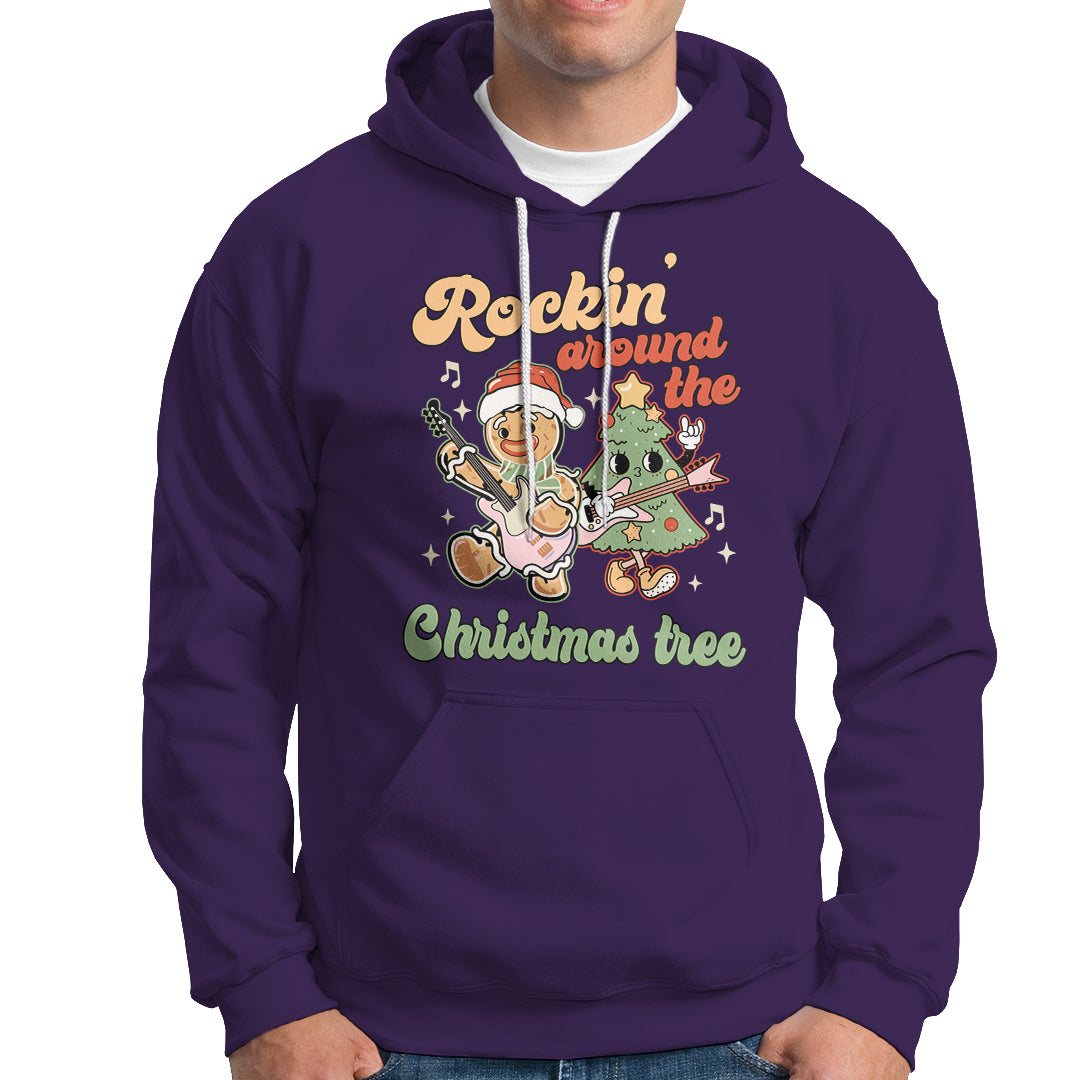 Groovy Christmas Hoodie Rockin' Around The Xmas Tree Groovy Gingerbread Man - Wonder Print Shop