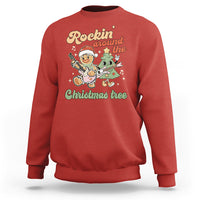 Groovy Christmas Sweatshirt Rockin' Around The Xmas Tree Groovy Gingerbread Man - Wonder Print Shop