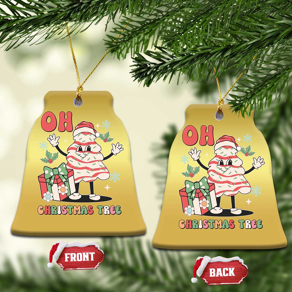 Oh Christmas Tree Retro Groovy Christmas Ornament - Wonder Print Shop