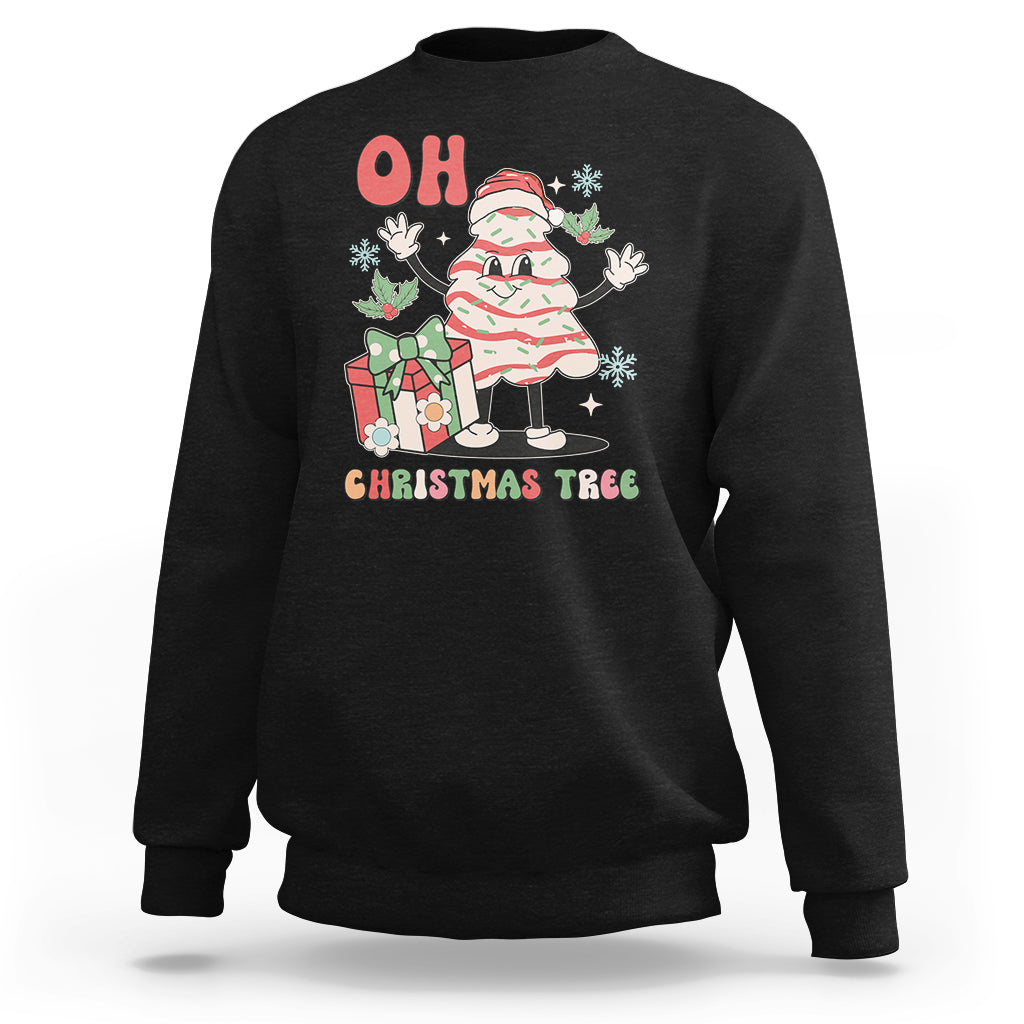 Oh Christmas Tree Retro Groovy Sweatshirt - Wonder Print Shop