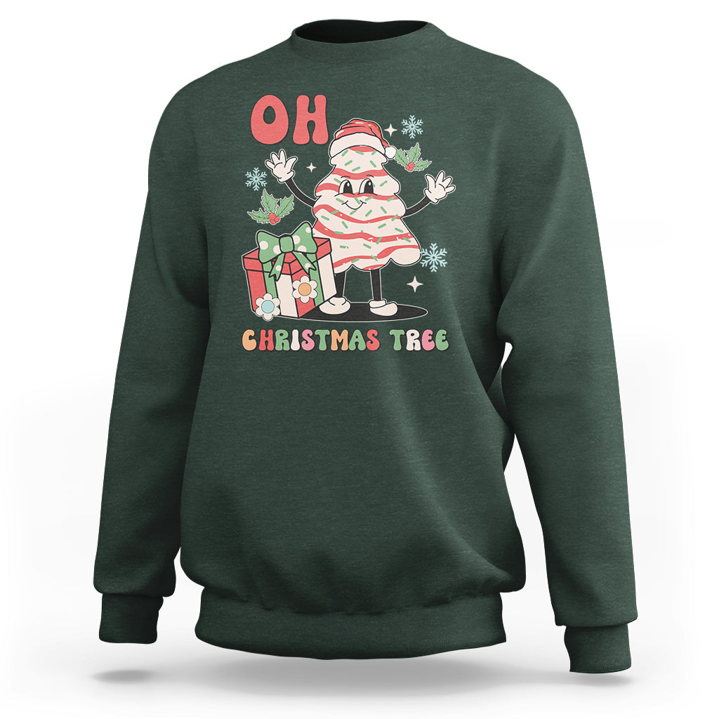 Oh Christmas Tree Retro Groovy Sweatshirt - Wonder Print Shop