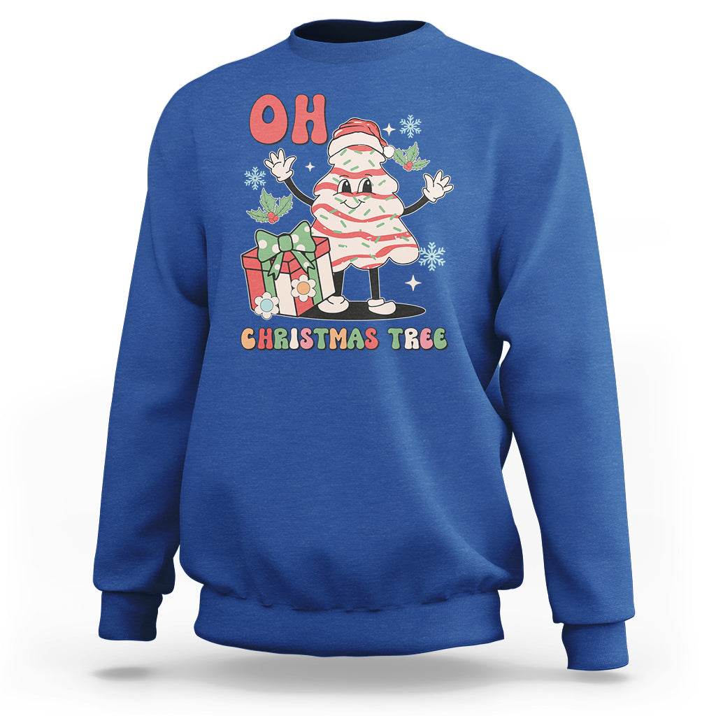 Oh Christmas Tree Retro Groovy Sweatshirt - Wonder Print Shop