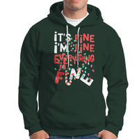 Funny Christmas Hoodie It's Fine I'm Fine Everthing Is Fine Xmas Lights - Wonder Print Shop