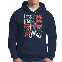Funny Christmas Hoodie It's Fine I'm Fine Everthing Is Fine Xmas Lights - Wonder Print Shop