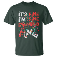 Funny Christmas T Shirt It's Fine I'm Fine Everthing Is Fine Xmas Lights - Wonder Print Shop