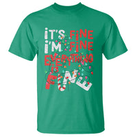 Funny Christmas T Shirt It's Fine I'm Fine Everthing Is Fine Xmas Lights - Wonder Print Shop