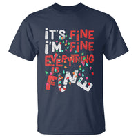 Funny Christmas T Shirt It's Fine I'm Fine Everthing Is Fine Xmas Lights - Wonder Print Shop