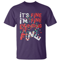 Funny Christmas T Shirt It's Fine I'm Fine Everthing Is Fine Xmas Lights - Wonder Print Shop