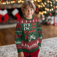 Funny Christmas Ugly Christmas Sweater It's Fine I'm Fine Everthing Is Fine Xmas Lights - Wonder Print Shop