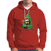 Black Cat Christmas Hoodie It's Fine I'm Fine Everthing Is Fine Funny Xmas - Wonder Print Shop