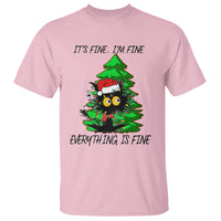 Black Cat Christmas T Shirt It's Fine I'm Fine Everthing Is Fine Funny Xmas - Wonder Print Shop
