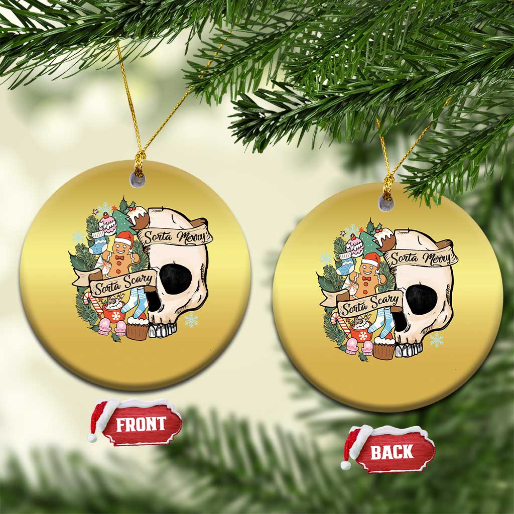 Skull Christmas Christmas Ornament Sorta Scary Sorta Merry - Wonder Print Shop