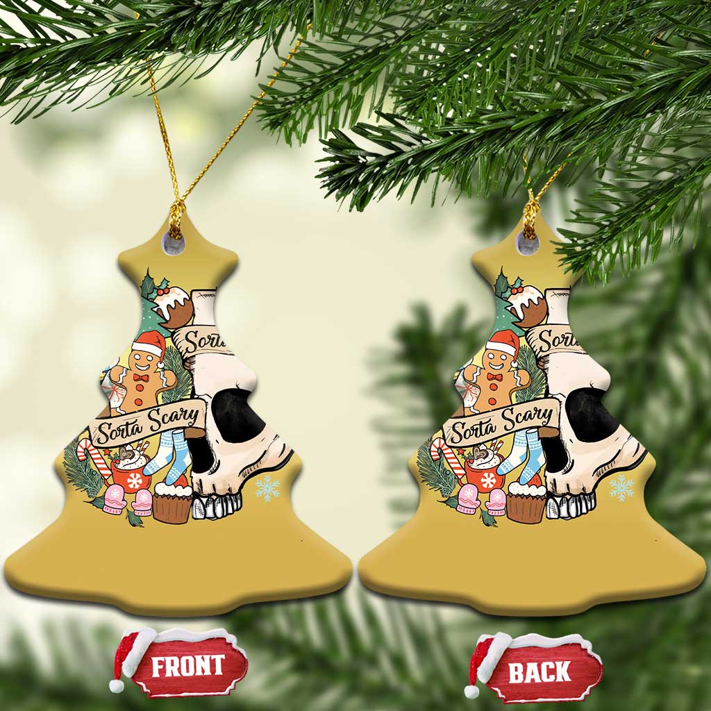 Skull Christmas Christmas Ornament Sorta Scary Sorta Merry - Wonder Print Shop