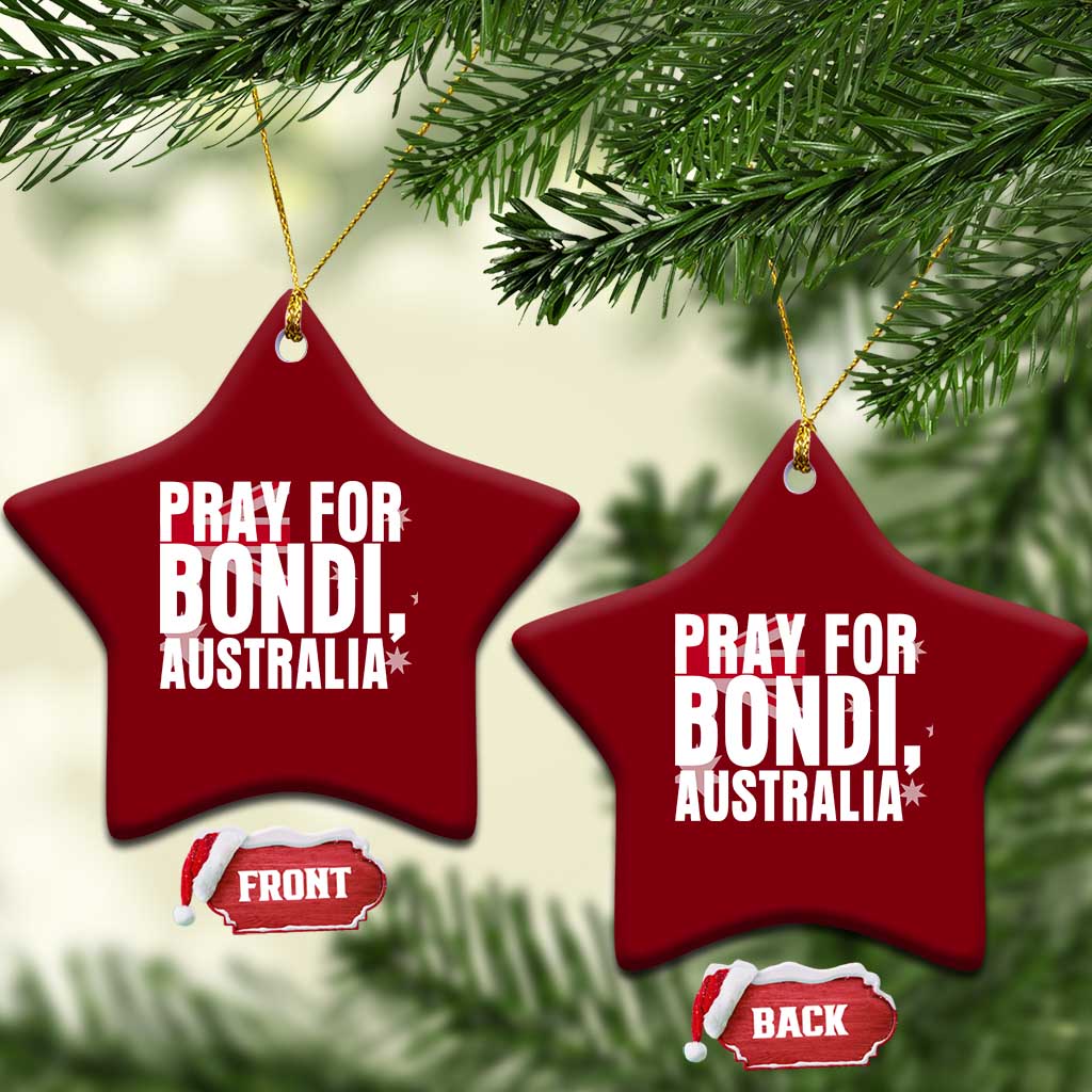 Pray for Bondi Australia Ceramic Ornament Memorial Unity and Support Tribute - Wonder Print Shop