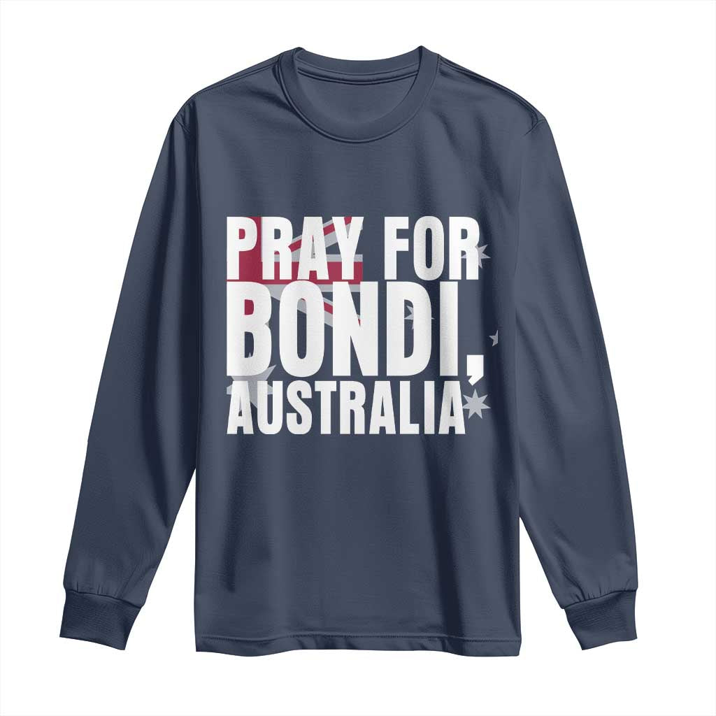 Pray for Bondi Australia Long Sleeve Shirt Memorial Unity and Support Tribute - Wonder Print Shop