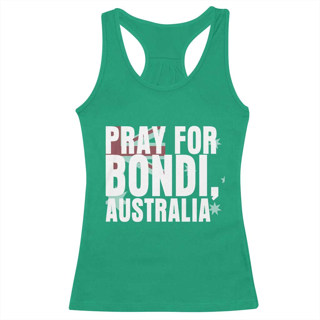 Pray for Bondi Australia Racerback Tank Top Memorial Unity and Support Tribute - Wonder Print Shop