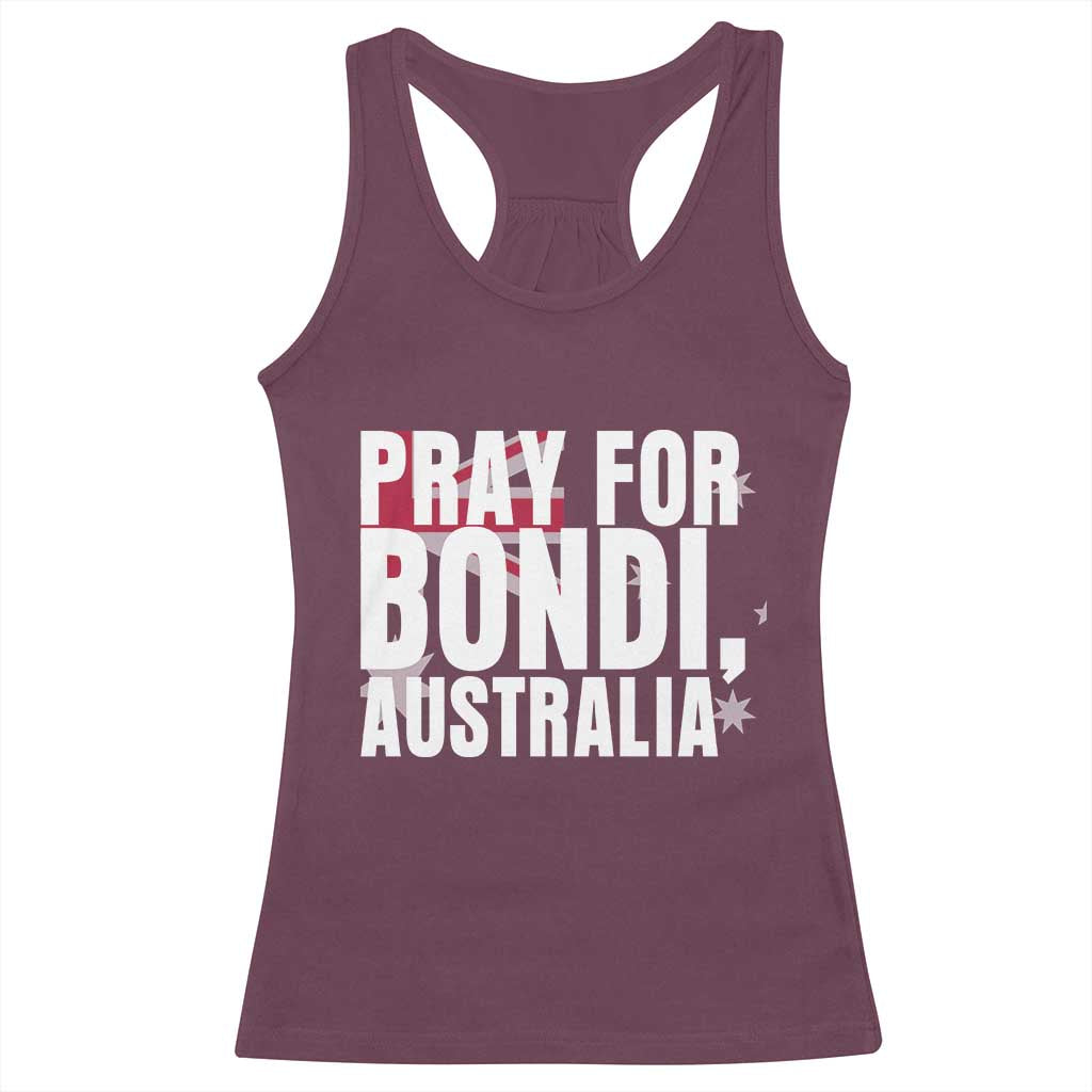 Pray for Bondi Australia Racerback Tank Top Memorial Unity and Support Tribute - Wonder Print Shop
