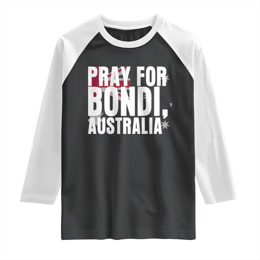 Pray for Bondi Australia Raglan Shirt Memorial Unity and Support Tribute - Wonder Print Shop