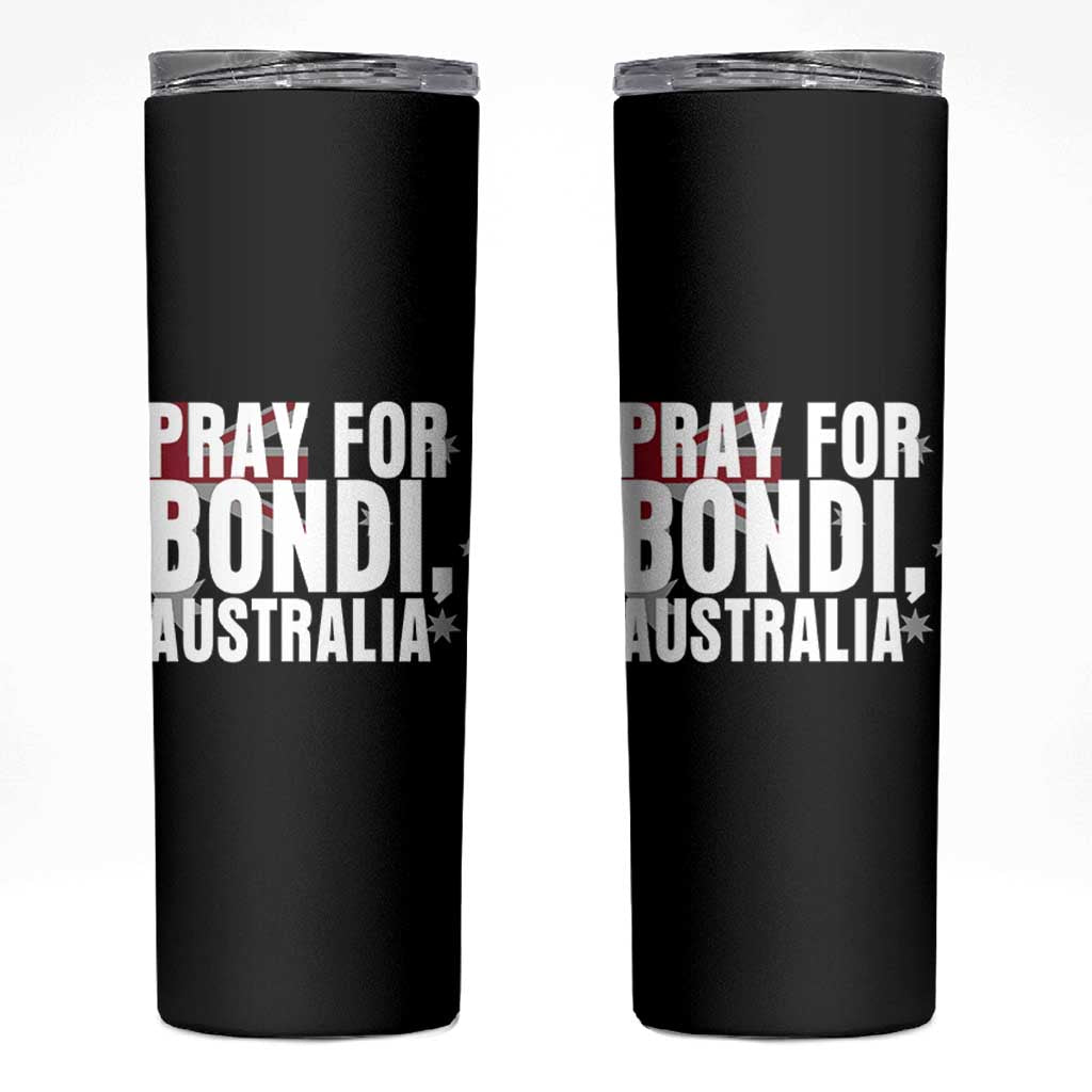 Pray for Bondi Australia Skinny Tumbler Memorial Unity and Support Tribute - Wonder Print Shop
