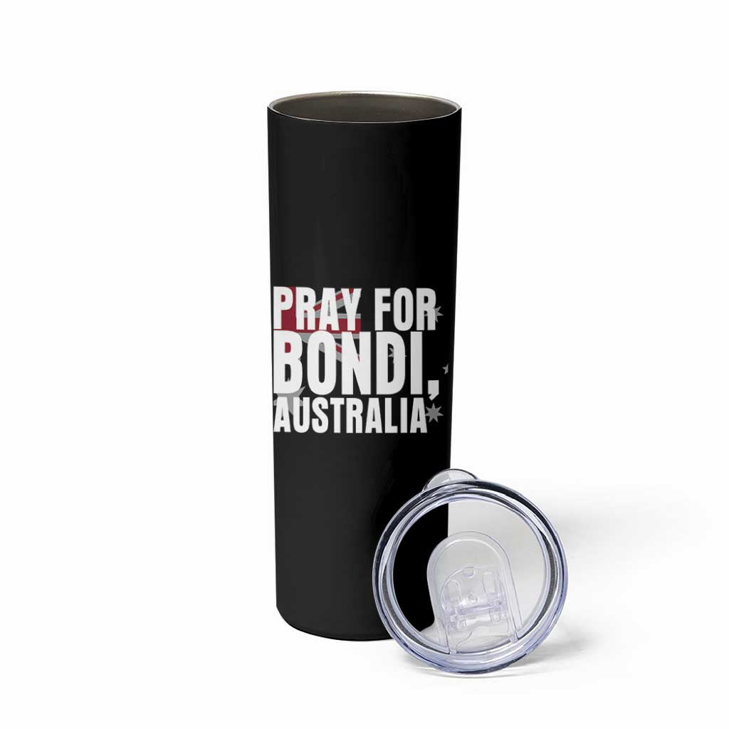 Pray for Bondi Australia Skinny Tumbler Memorial Unity and Support Tribute - Wonder Print Shop