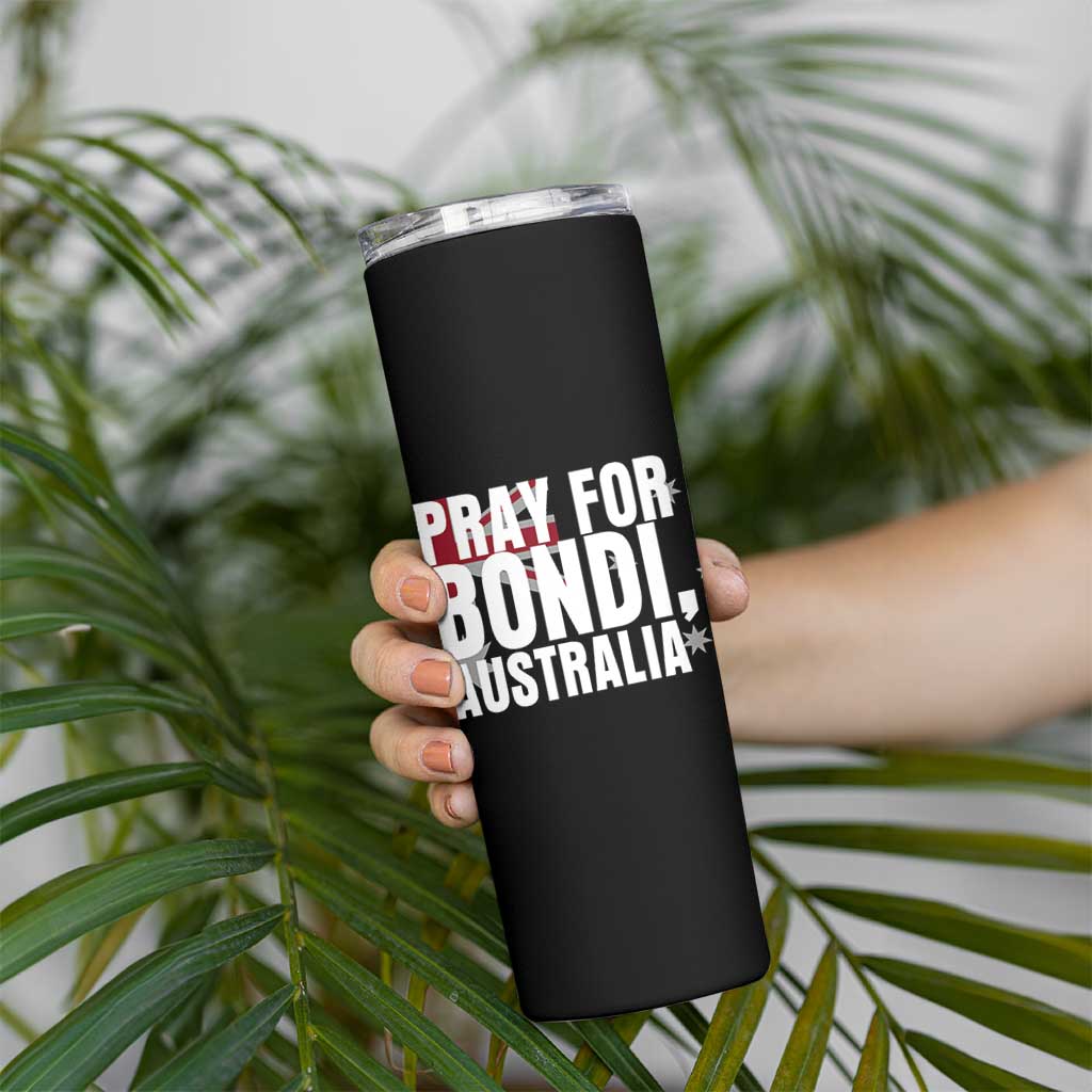 Pray for Bondi Australia Skinny Tumbler Memorial Unity and Support Tribute - Wonder Print Shop