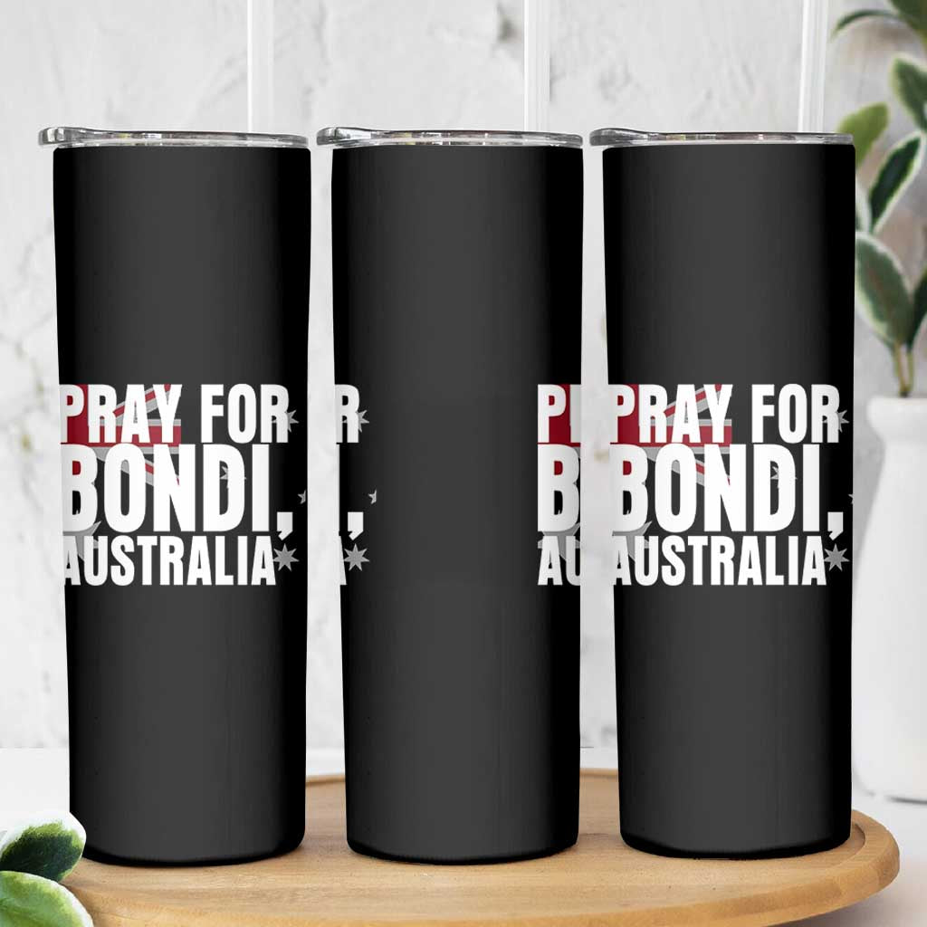 Pray for Bondi Australia Skinny Tumbler Memorial Unity and Support Tribute - Wonder Print Shop