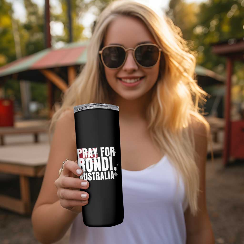 Pray for Bondi Australia Skinny Tumbler Memorial Unity and Support Tribute - Wonder Print Shop