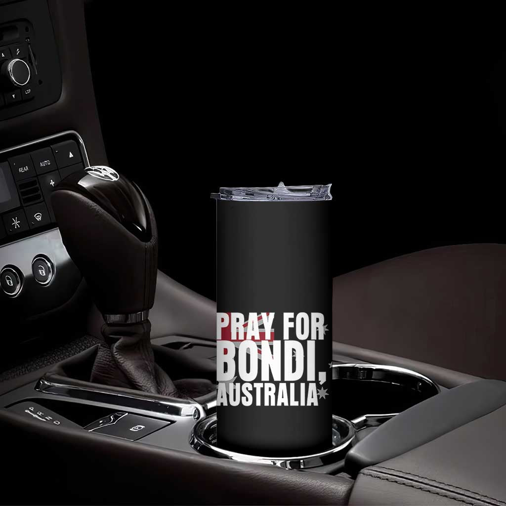 Pray for Bondi Australia Skinny Tumbler Memorial Unity and Support Tribute - Wonder Print Shop