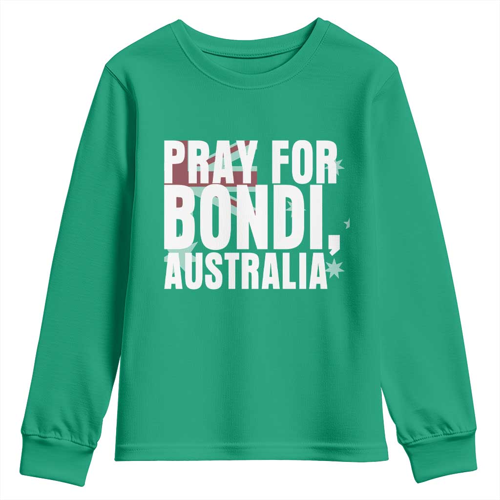 Pray for Bondi Australia Youth Sweatshirt Memorial Unity and Support Tribute - Wonder Print Shop