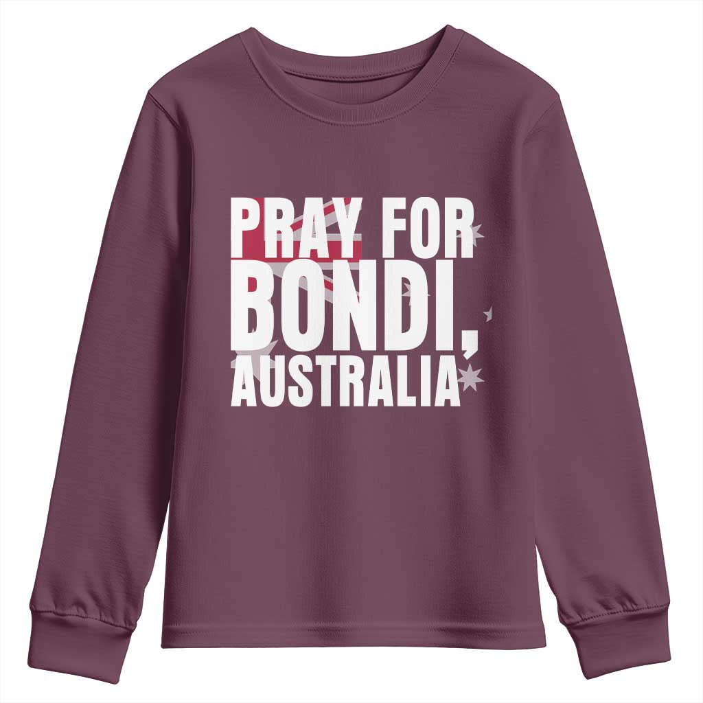 Pray for Bondi Australia Youth Sweatshirt Memorial Unity and Support Tribute - Wonder Print Shop