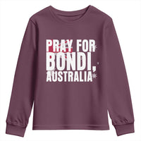 Pray for Bondi Australia Youth Sweatshirt Memorial Unity and Support Tribute - Wonder Print Shop