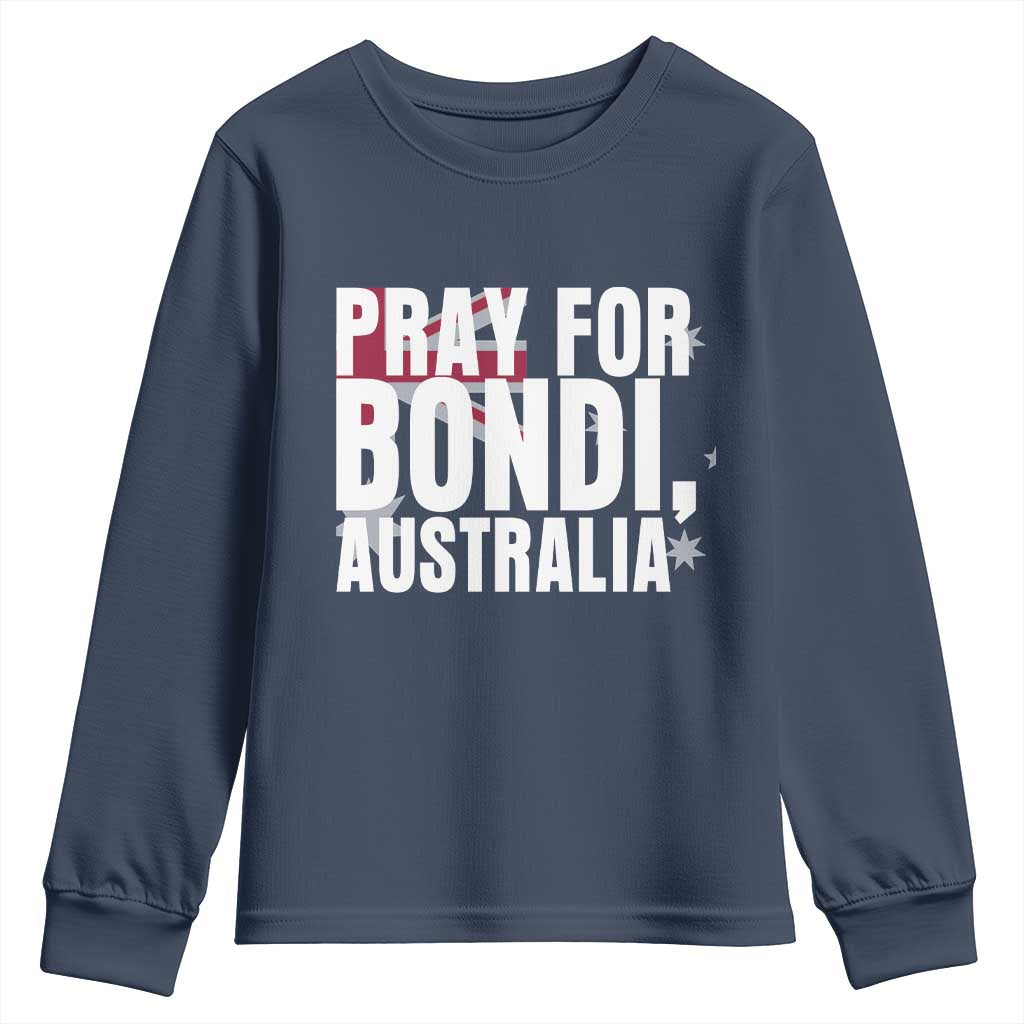 Pray for Bondi Australia Youth Sweatshirt Memorial Unity and Support Tribute - Wonder Print Shop