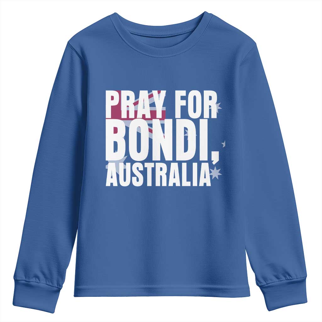 Pray for Bondi Australia Youth Sweatshirt Memorial Unity and Support Tribute - Wonder Print Shop