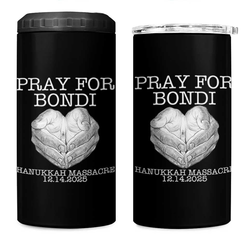 Pray for Bondi Australia 4 in 1 Can Cooler Tumbler Hanukkah Memorial December 14 Tribute Support - Wonder Print Shop