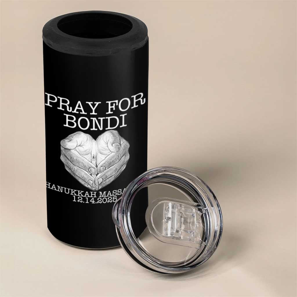Pray for Bondi Australia 4 in 1 Can Cooler Tumbler Hanukkah Memorial December 14 Tribute Support - Wonder Print Shop